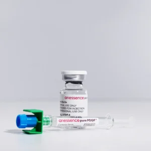 A vial of PDGF+ for a rejuvenating skin treatment in New York City.